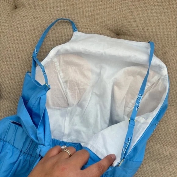 Lilly Pulitzer Charlese Cotton Halter Midi Dress in Lunar Blue, Size 6 - Picture 10 of 11